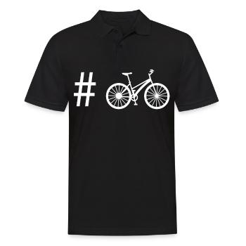 Hashtag - Radfahren - - Männer Poloshirt - Schwarz - Vorne - Kai (181cm)