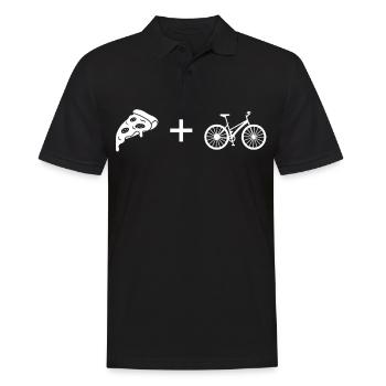 Pizza - Cycling - - Men's Polo Shirt - black - Front - Kai (181cm)