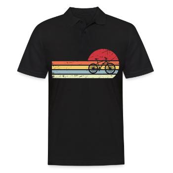 Sonne und Retro-Linien - E-Bike - - Männer Poloshirt - Schwarz - Vorne - Kai (181cm)
