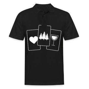 Herz - Wein - Bäume - - Männer Poloshirt - Schwarz - Vorne - Kai (181cm)