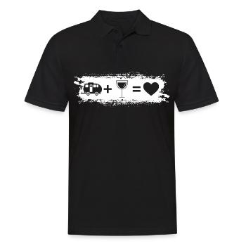 Grunge Rectangle - Heart - Wine - Camping Caravan - Men's Polo Shirt - black - Front - Kai (181cm)