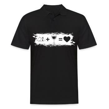 Grunge-Rechteck - Herz - Wein - Campingzelt - - Männer Poloshirt - Schwarz - Vorne - Kai (181cm)