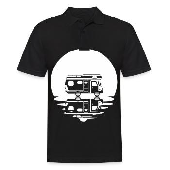Circle and Reflection - Camping Van - - Men's Polo Shirt - black - Front - Kai (181cm)