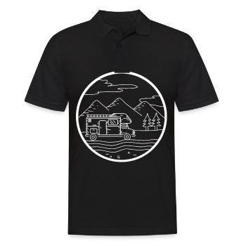Mountain - Camping Van - (13) - Men's Polo Shirt - black - Front - Kai (181cm)