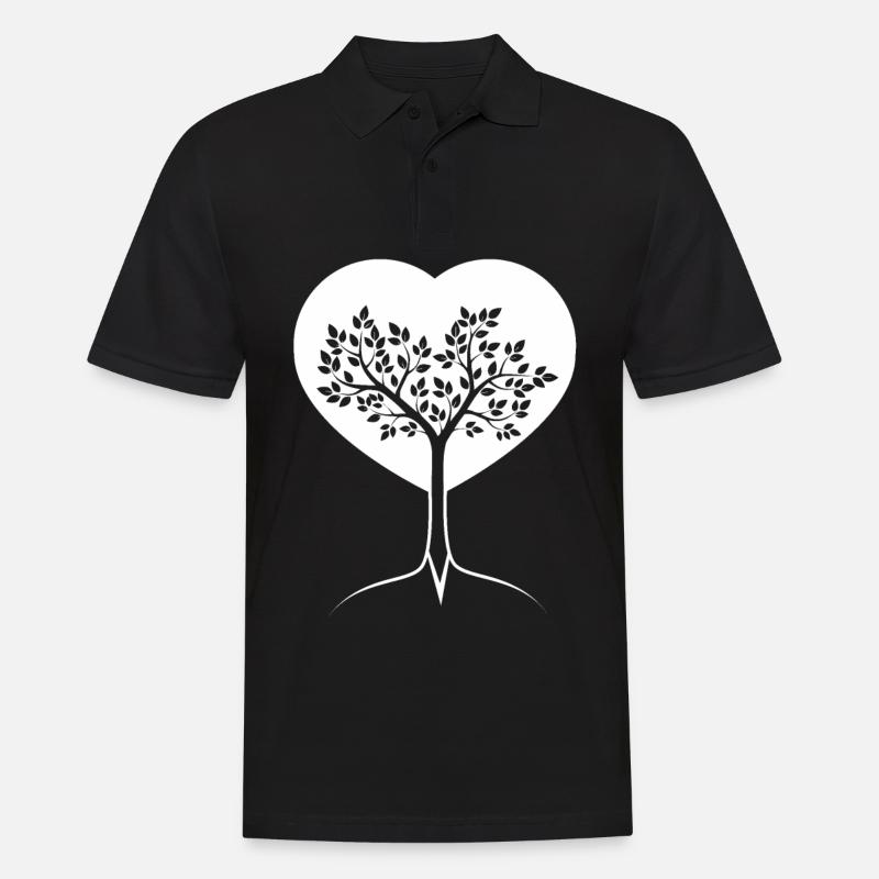 Heart - Tree - (2) - Men's Polo Shirt - black