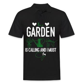 Jardinier dans le jardin Jardinier amateur prend soin des plantes - Polo Homme - noir - Devant - Kai (181cm)