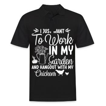 Gardener in the garden Hobby gardener cares for plants - Men's Polo Shirt - black - Front - Kai (181cm)