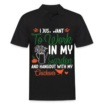 Gardener in the garden Hobby gardener cares for plants - Men's Polo Shirt - black - Front - Kai (181cm)