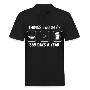 Denke ich 24-7 365 Tage im Jahr - Bier - Campingze - Männer Poloshirt - Schwarz - Vorne - Kai (181cm)