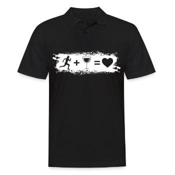 Grunge Rectangle - Herz - Wein - Weiblich Laufen - - Männer Poloshirt - Schwarz - Vorne - Kai (181cm)