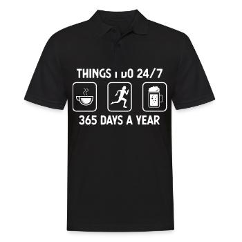 Denke ich 24-7 365 Tage im Jahr - Bier - Weiblich - Männer Poloshirt - Schwarz - Vorne - Kai (181cm)