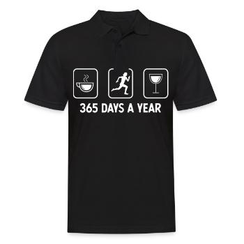 365 jours par an - Vin - Course à pied féminine - - Polo Homme - noir - Devant - Kai (181cm)