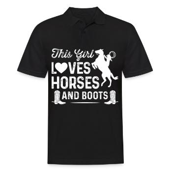 Cette fille aime les chevaux et les bottes - Polo Homme - noir - Devant - Kai (181cm)