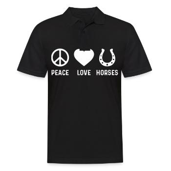 Peace Love Horses - Men's Polo Shirt - black - Front - Kai (181cm)
