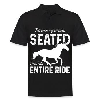 Please stay seated throughout the ride - Men's Polo Shirt - black - Front - Kai (181cm)