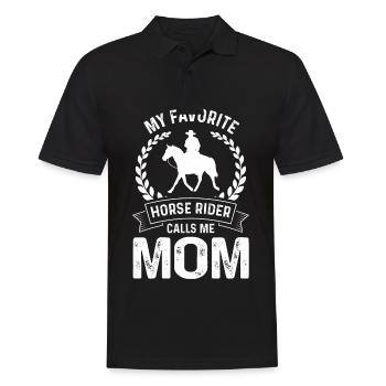 My favorite horse rider calls me mom - Men's Polo Shirt - black - Front - Kai (181cm)