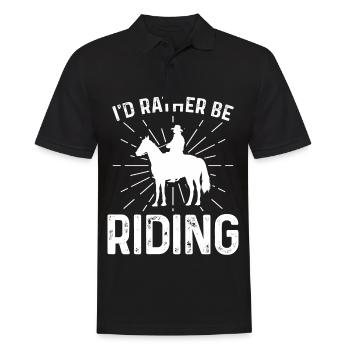 I would rather ride - Men's Polo Shirt - black - Front - Kai (181cm)