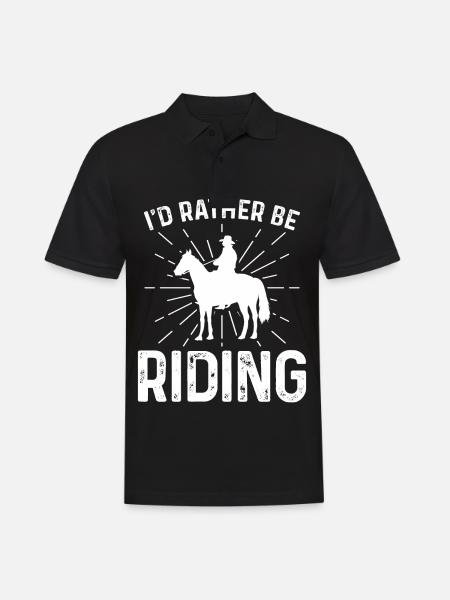 I would rather ride - Men's Polo Shirt - black