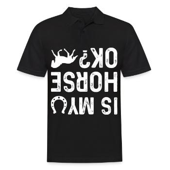 Is my horse ok? - Men's Polo Shirt - black - Front - Kai (181cm)
