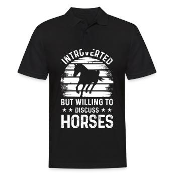 Introverted but willing to talk about horses - Men's Polo Shirt - black - Front - Kai (181cm)