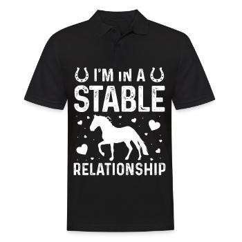 Je suis dans une relation stable - Polo Homme - noir - Devant - Kai (181cm)