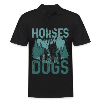 Chevaux Chiens - Polo Homme - noir - Devant - Kai (181cm)