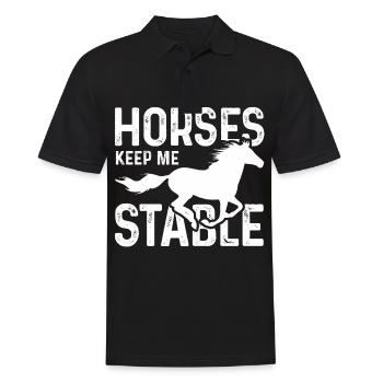 Les chevaux me gardent stable - Polo Homme - noir - Devant - Kai (181cm)