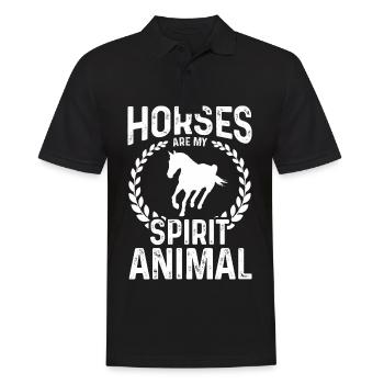 Horses are my soul animal - Men's Polo Shirt - black - Front - Kai (181cm)