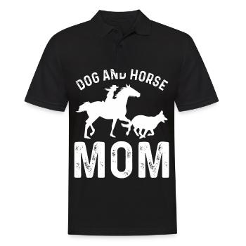 Hund und Pferd Mama - Männer Poloshirt - Schwarz - Vorne - Kai (181cm)