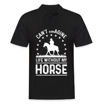 Je ne peux pas imaginer une vie sans mon cheval. - Polo Homme - noir - Devant - Kai (181cm)