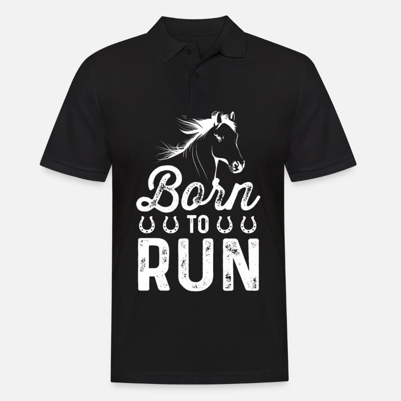 Né pour courir - Polo Homme - noir