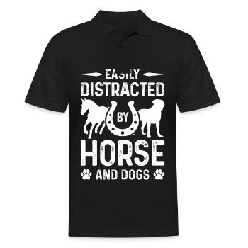 Facilement distrait par les chevaux et les chiens - Polo Homme - noir - Devant - Kai (181cm)
