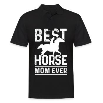 Best horse mom ever - Men's Polo Shirt - black - Front - Kai (181cm)