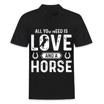 Tout ce dont vous avez besoin, c’est d’amour et d’un cheval - Polo Homme - noir - Devant - Kai (181cm)