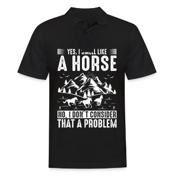 Yes, I smell like horse No, I don't see that - Men's Polo Shirt - black - Front - Kai (181cm)