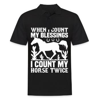 When I Count My Blessings, I Count My Pen - Men's Polo Shirt - black - Front - Kai (181cm)