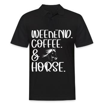 Coffee and horse on weekends - - Men's Polo Shirt - black - Front - Kai (181cm)