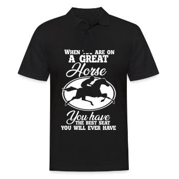 Si vous êtes assis sur un grand cheval, vous avez le - Polo Homme - noir - Devant - Kai (181cm)