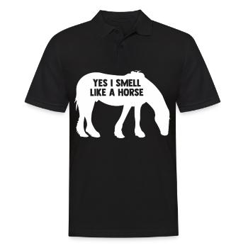 Yes, I smell like a horse 1 - - Men's Polo Shirt - black - Front - Kai (181cm)