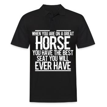 Si vous êtes assis sur un grand cheval, vous avez - Polo Homme - noir - Devant - Kai (181cm)
