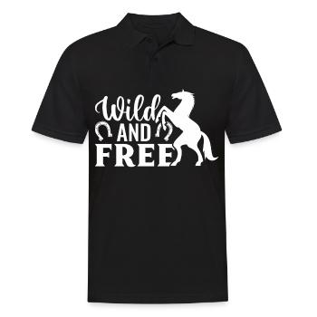 Wild und frei - (2) - Männer Poloshirt - Schwarz - Vorne - Kai (181cm)