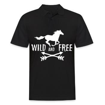 Wild und frei 2 - - Männer Poloshirt - Schwarz - Vorne - Kai (181cm)