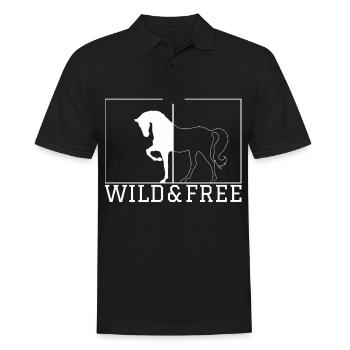 Wild und frei 3 - - Männer Poloshirt - Schwarz - Vorne - Kai (181cm)