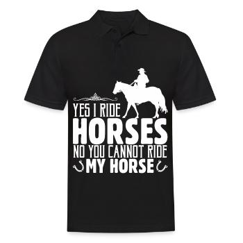 Oui, je monte à cheval Non, vous ne pouvez pas monter mon cheval - Polo Homme - noir - Devant - Kai (181cm)