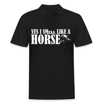 Yes, I smell like a horse - - Men's Polo Shirt - black - Front - Kai (181cm)