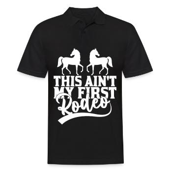 This is not my first rodeo - - Men's Polo Shirt - black - Front - Kai (181cm)