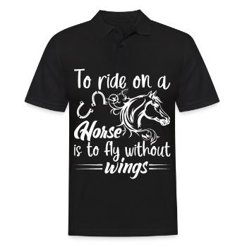 Riding a horse is like riding without wings. - Men's Polo Shirt - black - Front - Kai (181cm)