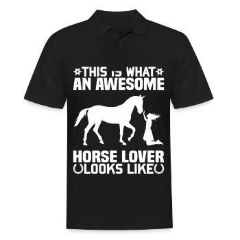 This is what a real horse lover looks like - - Men's Polo Shirt - black - Front - Kai (181cm)