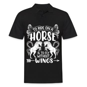 Monter à cheval, c’est comme monter sans ailes. - Polo Homme - noir - Devant - Kai (181cm)