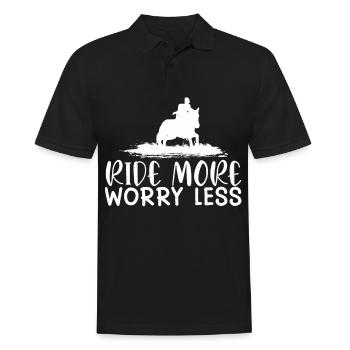 Ride more, worry less 1 - - Men's Polo Shirt - black - Front - Kai (181cm)